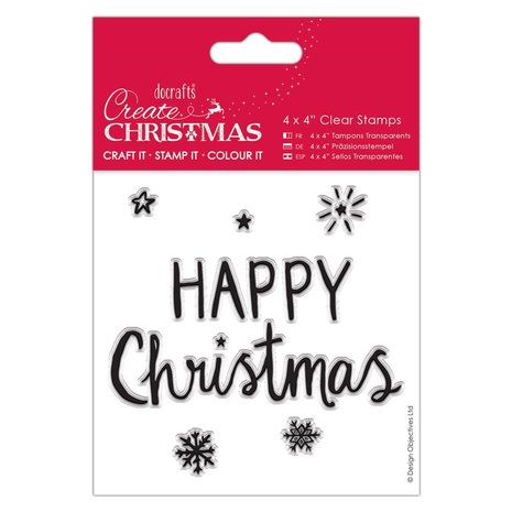 Papermania Create Christmas Clear Stamps Happy Christmas (PMA 907253) (DISCONTINUED)