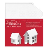 Papermania Create Christmas Die-cut Kraft Paper Houses White (6pcs) (PMA 157998) (DISCONTINUED)