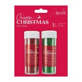 Papermania Create Christmas Fine Glitter Red & Green 2x25g (PMA 401901) (DISCONTINUED)