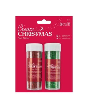 Papermania Create Christmas Fine Glitter Red & Green 2x25g (PMA 401901) (DISCONTINUED)