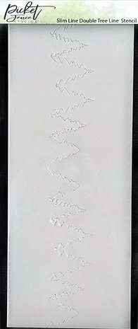 Picket Fence Studios Slim Line Double Tree Line 4x10 Inch Stencil (SC-258) (OUTLET)