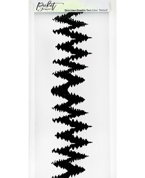 Picket Fence Studios Slim Line Double Tree Line 4x10 Inch Stencil (SC-258) (OUTLET)