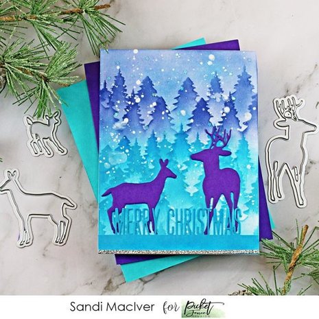 Picket Fence Studios Slim Line Double Tree Line 4x10 Inch Stencil (SC-258) (OUTLET)