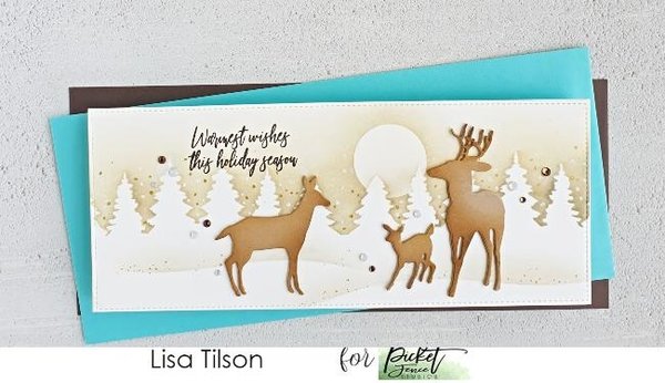 Picket Fence Studios Slim Line Double Tree Line 4x10 Inch Stencil (SC-258) (OUTLET)