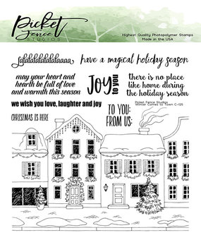 Picket Fence Studios Winter Has Come to Town 6x6 Inch Clear Stamps (C-125) (OUTLET)