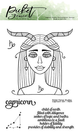 Picket Fence Studios Capricorn Girl 4x6 Inch Clear Stamps (HG-111) (OUTLET) Picket Fence Studios Capricorn Girl 4x6 Inch Clear Stamps (HG-111) (OUTLET)