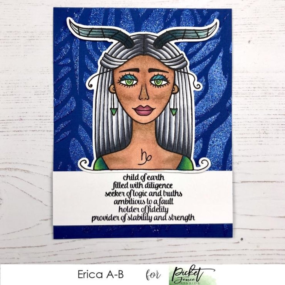 Picket Fence Studios Capricorn Girl 4x6 Inch Clear Stamps (HG-111) (OUTLET) Picket Fence Studios Capricorn Girl 4x6 Inch Clear Stamps (HG-111) (OUTLET)