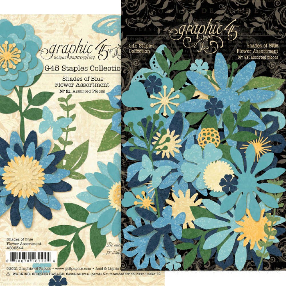 Graphic 45 Flower Assortment Shades of Blue (4502344) (OUTLET)