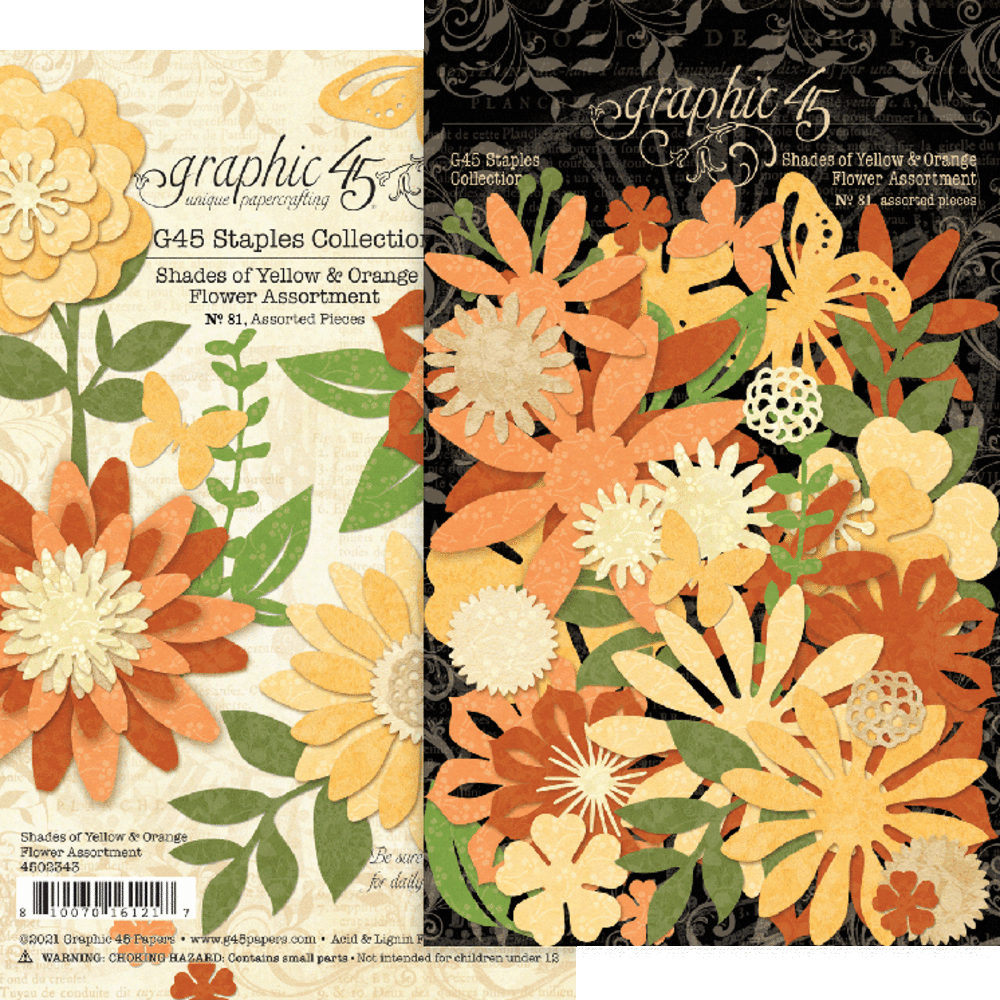 Graphic 45 Flower Assortment Shades of Yellow & Orange (4502343) (OUTLET) Graphic 45 Flower Assortment Shades of Yellow & Orange (4502343) (OUTLET)