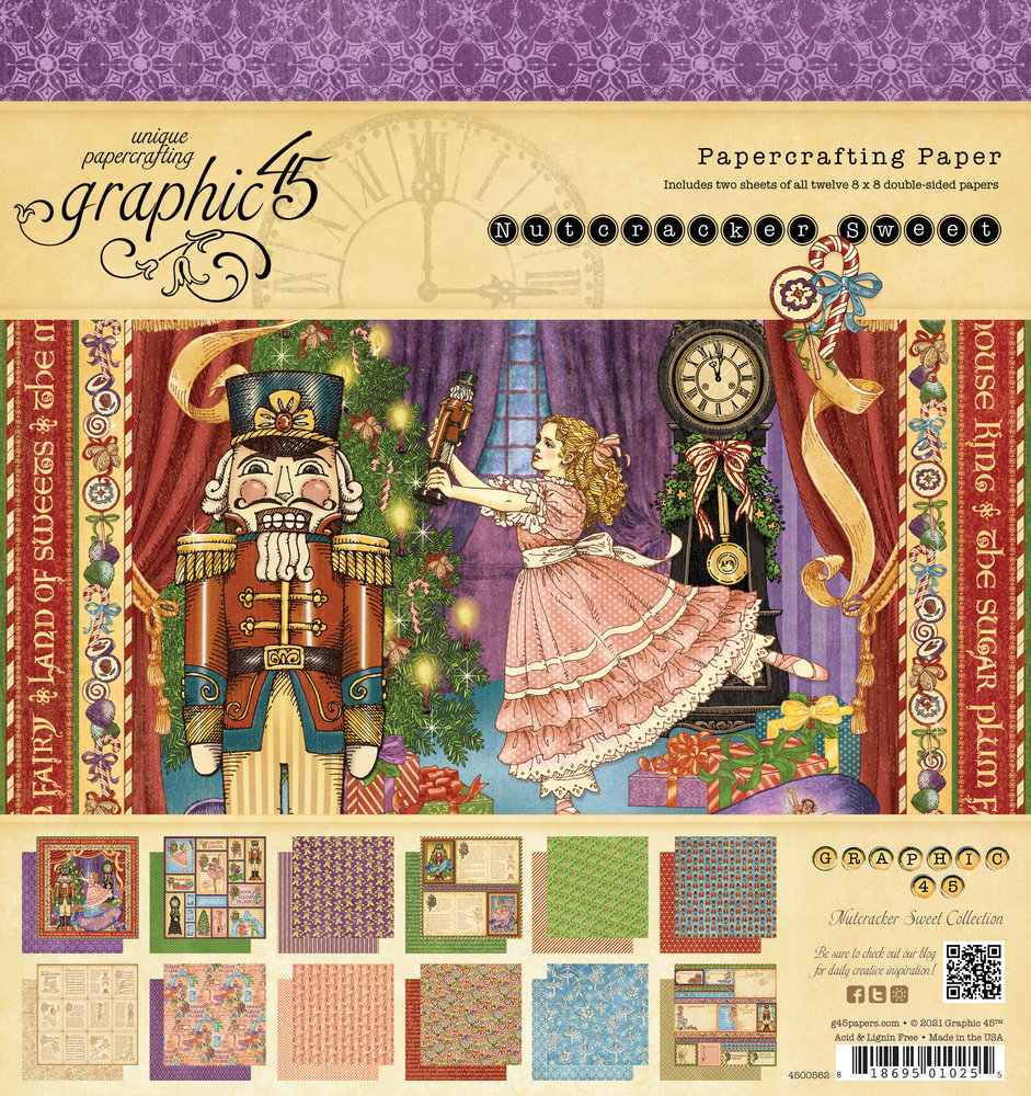 Graphic 45 Nutcracker Sweet 8x8 Inch Paper Pad (4500562) (OUTLET)