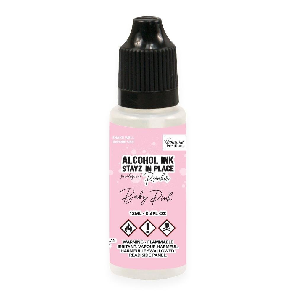 Couture Creations Stayz in Place Alcohol Ink Pearlescent Baby Pink (12ml) Reinker (CO728220) (OUTLET)