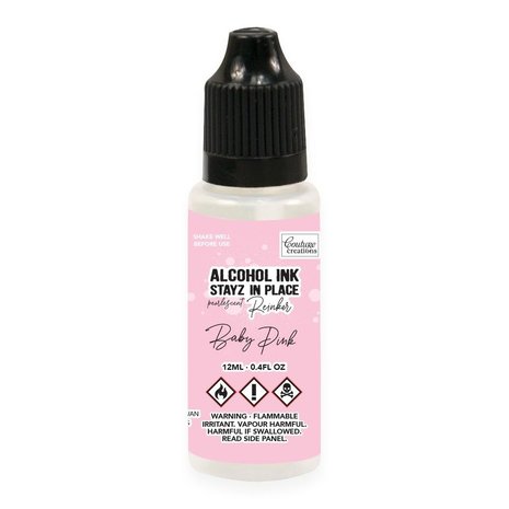 Couture Creations Stayz in Place Alcohol Ink Pearlescent Baby Pink (12ml) Reinker (CO728220) (OUTLET)