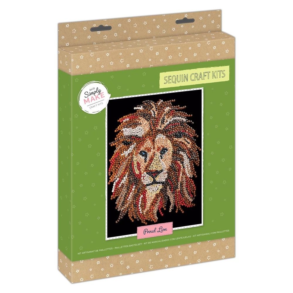 Simply Make Sequin Craft Kit Proud Lion (DSM 105150) (OUTLET) Simply Make Sequin Craft Kit Proud Lion (DSM 105150) (OUTLET)