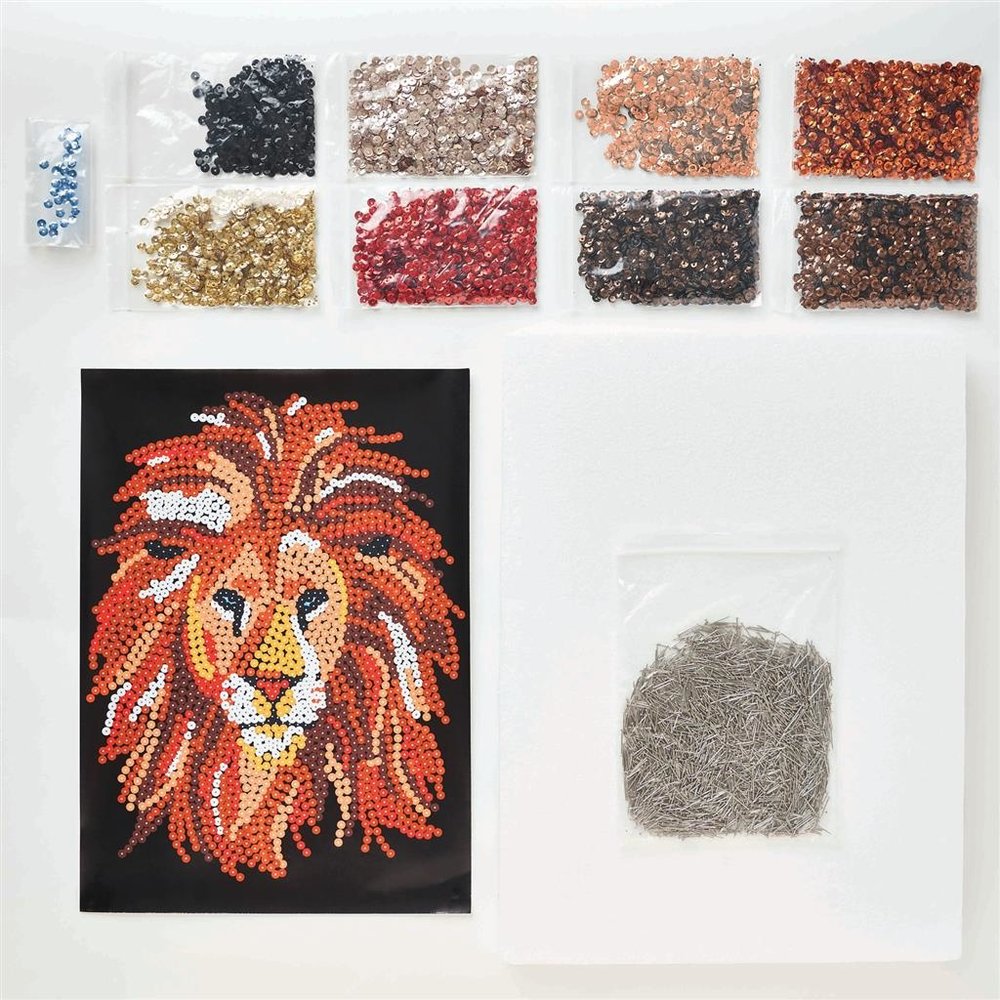 Simply Make Sequin Craft Kit Proud Lion (DSM 105150) (OUTLET) Simply Make Sequin Craft Kit Proud Lion (DSM 105150) (OUTLET)