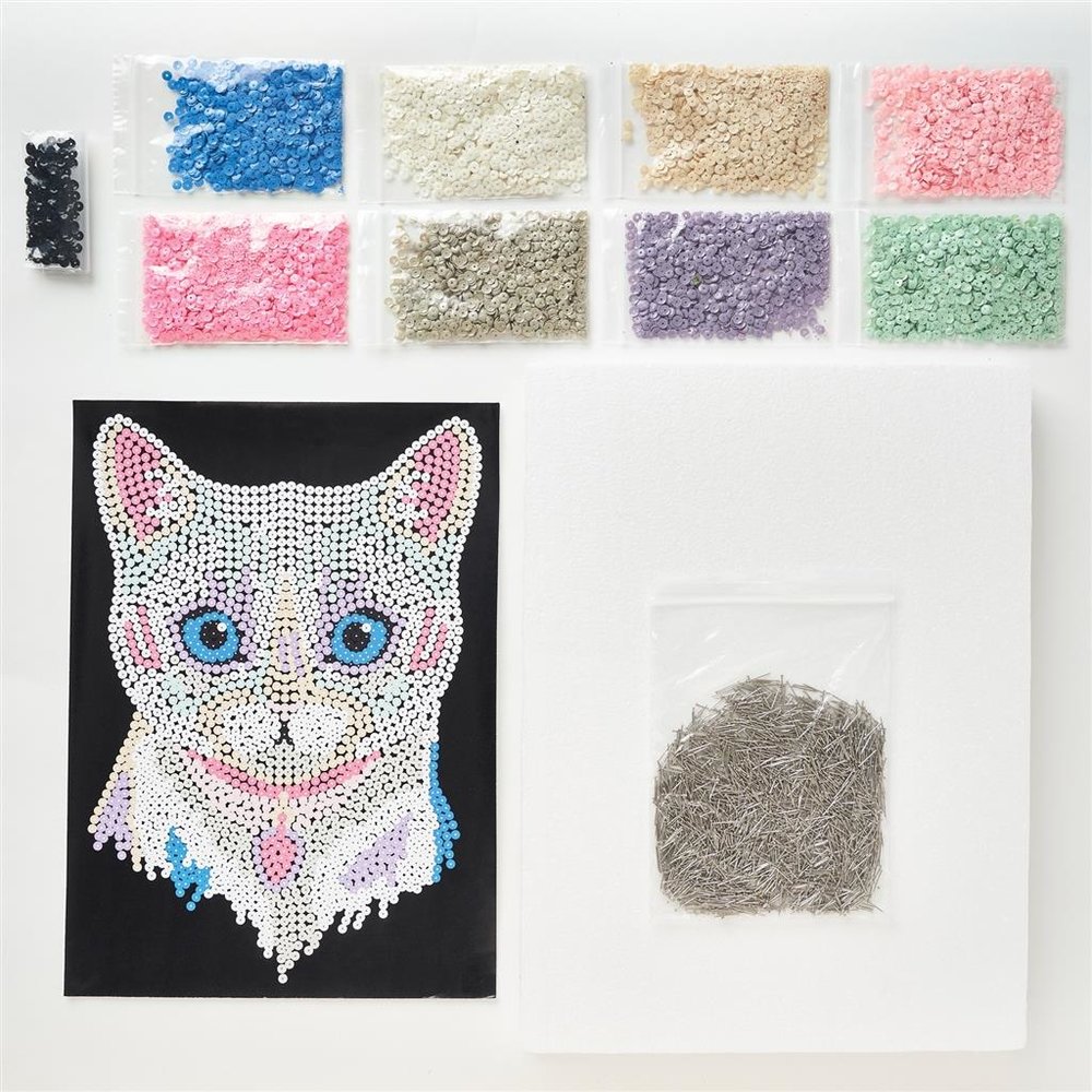 Simply Make Sequin Craft Kit Cute Kitty (DSM 105155) (OUTLET)