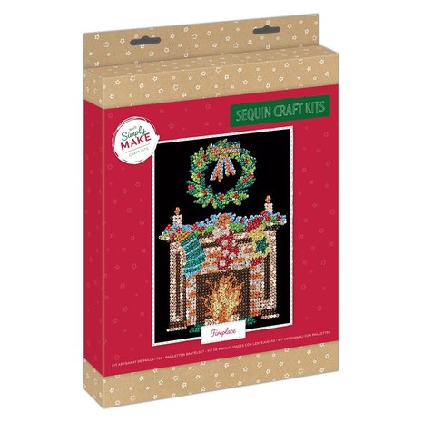 Simply Make Sequin Craft Kit Christmas Fireplace (DSM 105156) (OUTLET) Simply Make Sequin Craft Kit Christmas Fireplace (DSM 105156) (OUTLET)