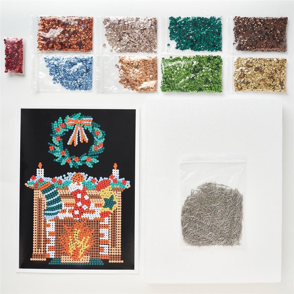 Simply Make Sequin Craft Kit Christmas Fireplace (DSM 105156) (OUTLET) Simply Make Sequin Craft Kit Christmas Fireplace (DSM 105156) (OUTLET)