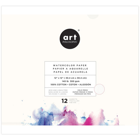 Art Philosophy Watercolor 12x12 Inch Paper Pad (651381)