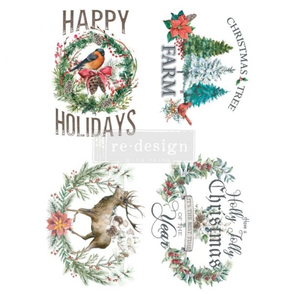 Re-Design with Prima Holly Jolly Xmas 24x35 Inch Decor Transfers (655594) (DISCONTINUED) Re-Design with Prima Holly Jolly Xmas 24x35 Inch Decor Transfers (655594) (DISCONTINUED)