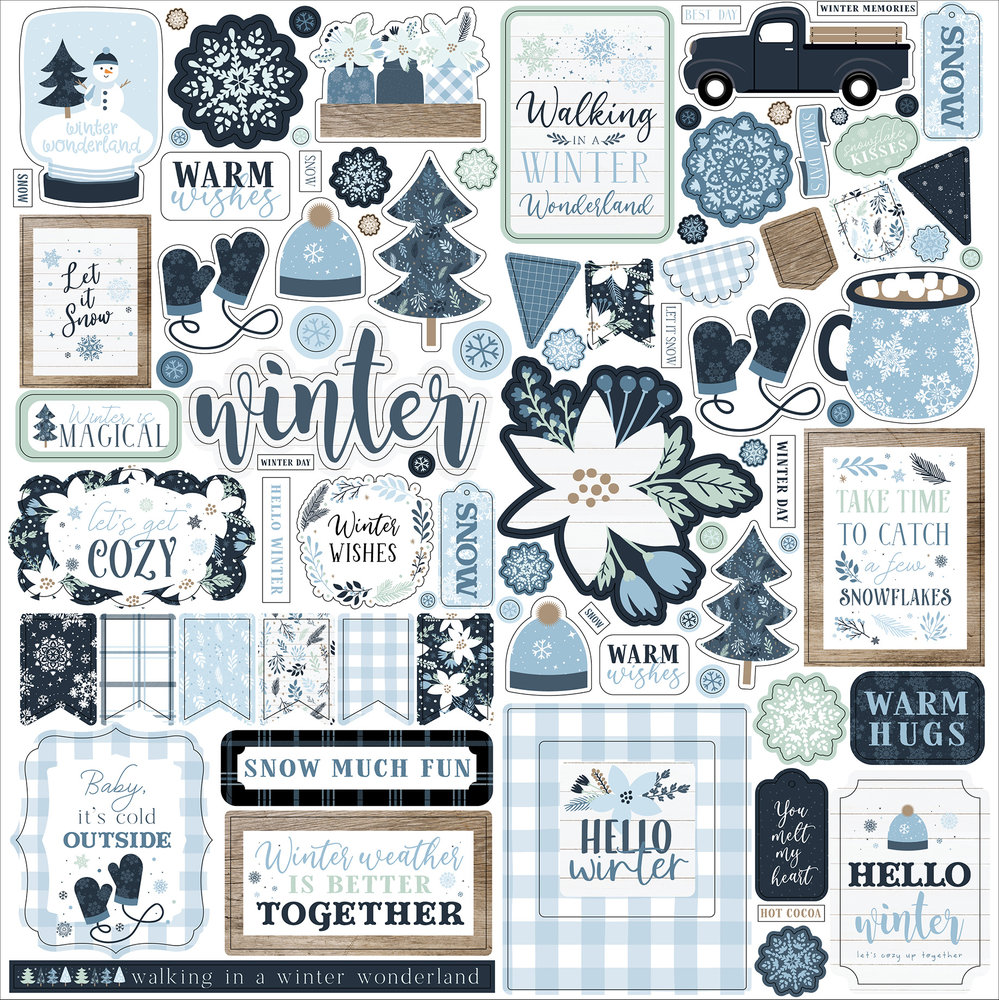 Echo Park Winter 12x12 Inch Element Sticker (WTR257014) (DISCONTINUED)