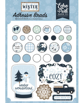 Echo Park Winter Adhesive Brads (WTR257020) (OUTLET)