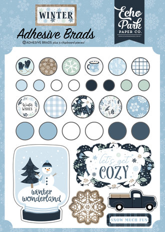 Echo Park Winter Adhesive Brads (WTR257020) (DISCONTINUED)