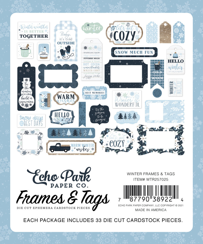 Echo Park Winter Frames & Tags (WTR257025) (DISCONTINUED)