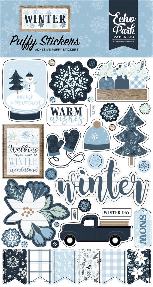 Echo Park Winter Puffy Stickers (WTR257066) (OUTLET)