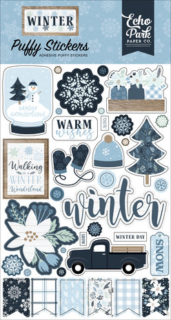 Echo Park Winter Puffy Stickers (WTR257066) (DISCONTINUED)