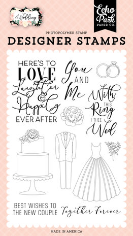 Echo Park Here's To Love Clear Stamps (WED258045) (OUTLET)