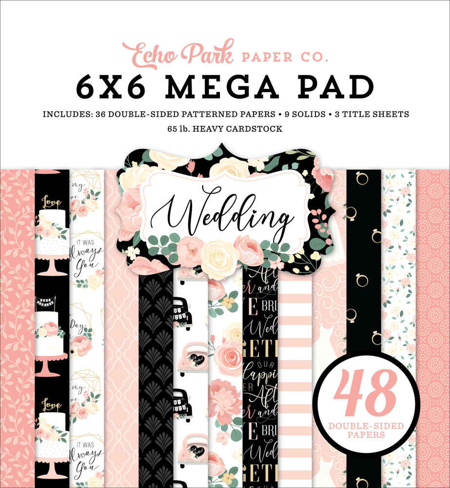 Echo Park Wedding 6x6 Inch Cardmakers Mega Pad (WED258031) (DISCONTINUED) Echo Park Wedding 6x6 Inch Cardmakers Mega Pad (WED258031) (DISCONTINUED)