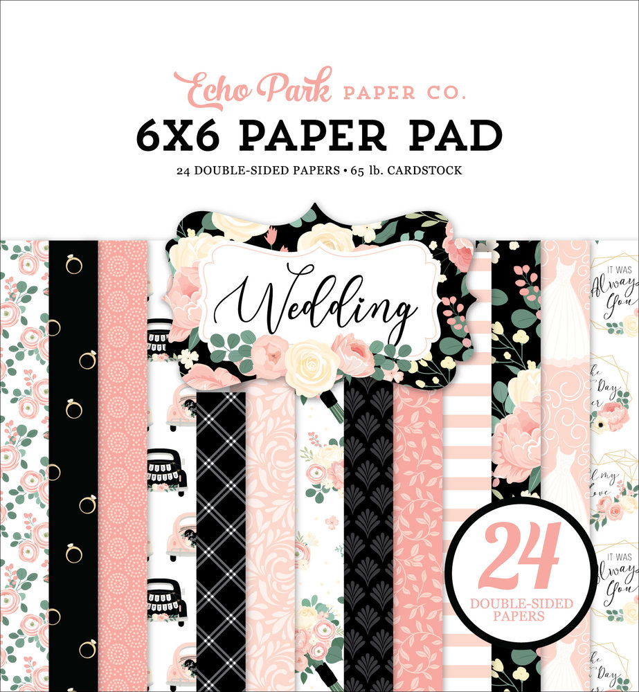 Echo Park Wedding 6x6 Inch Paper Pad (WED258023) (OUTLET)