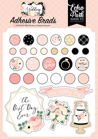 Echo Park Wedding Adhesive Brads (WED258020) (OUTLET)