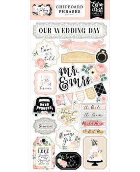 Echo Park Wedding Chipboard Phrases (WED258022) (DISCONTINUED)