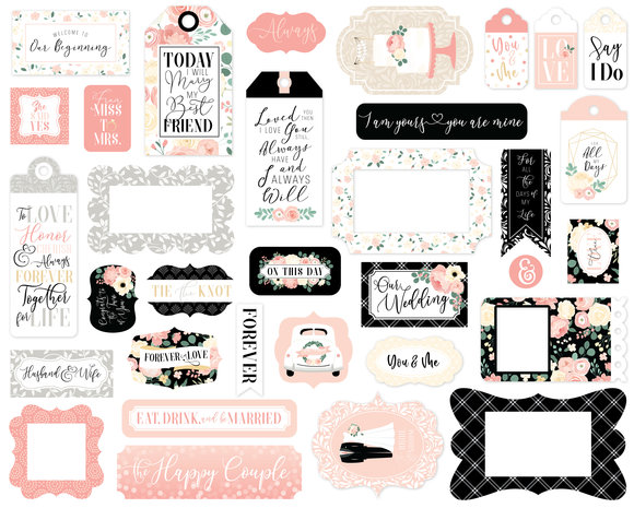 Echo Park Wedding Frames & Tags (WED258025) (OUTLET)