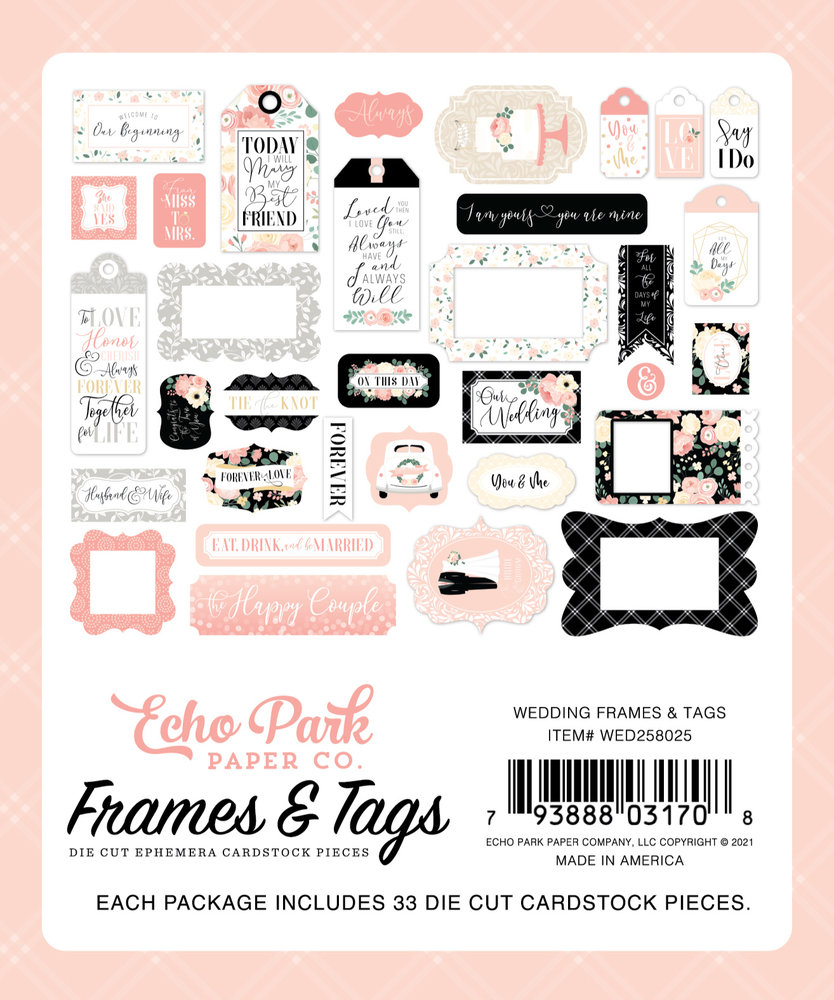 Echo Park Wedding Frames & Tags (WED258025) (DISCONTINUED)