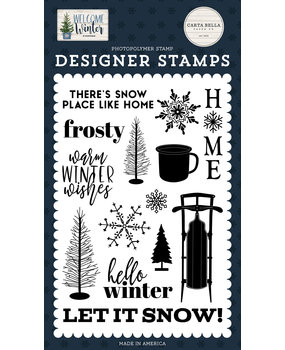 Carta Bella Snow Place Like Home Clear Stamps (CBWW142040) (OUTLET)