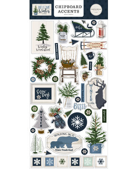 Carta Bella Welcome Winter Chipboard Accents (CBWW142021) (OUTLET)