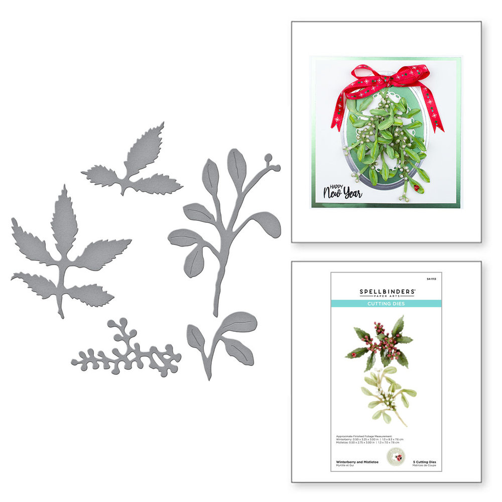 Spellbinders Winterberry and Mistletoe Etched Dies (S4-1113) (OUTLET)