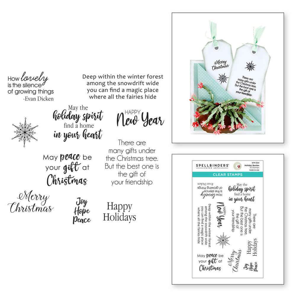 Spellbinders Holiday Quotes Clear Stamp (STP-044) (OUTLET)