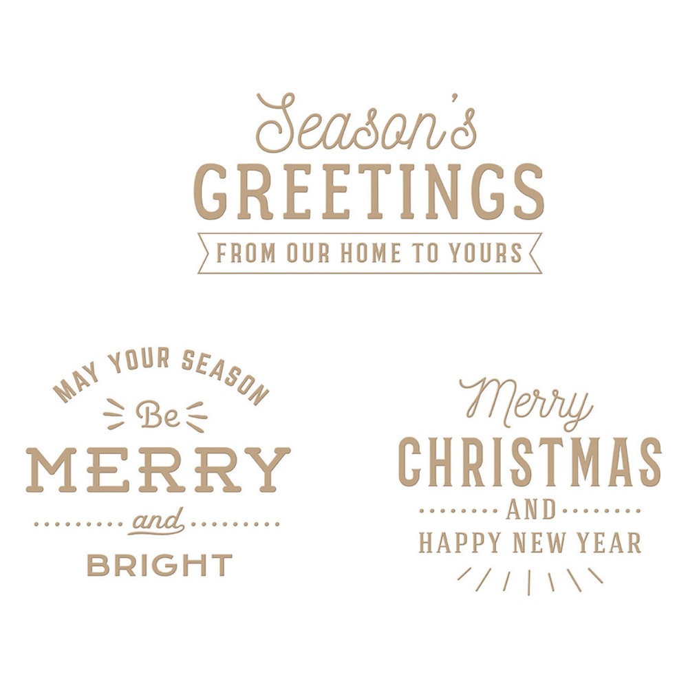 Spellbinders Essential Christmas Greetings Glimmer Hot Foil Plate (GLP-293) (OUTLET)
