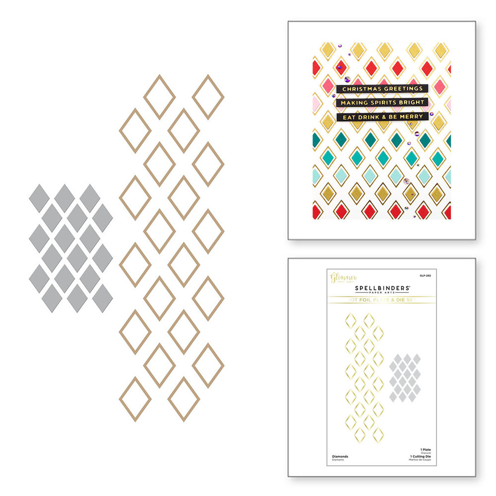 Spellbinders Diamonds Glimmer Hot Foil Plate & Die (GLP-292) (OUTLET)