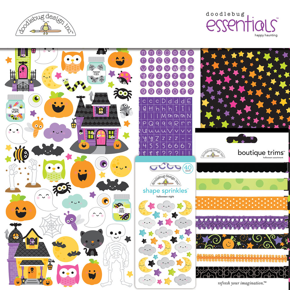 Doodlebug Design Happy Haunting 12x12 Inch Essentials Kit (7447) (DISCONTINUED)