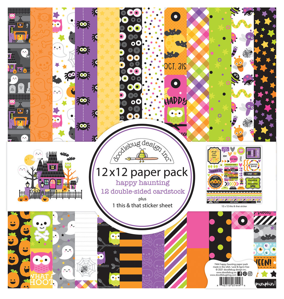Doodlebug Design Happy Haunting 12x12 Inch Paper Pack (7444) (DISCONTINUED)