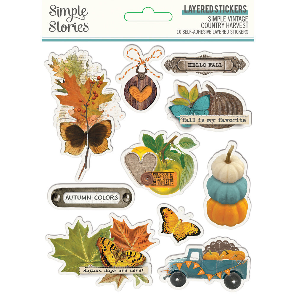 Simple Stories Simple Vintage Country Harvest Layered Stickers (16327) (DISCONTINUED)