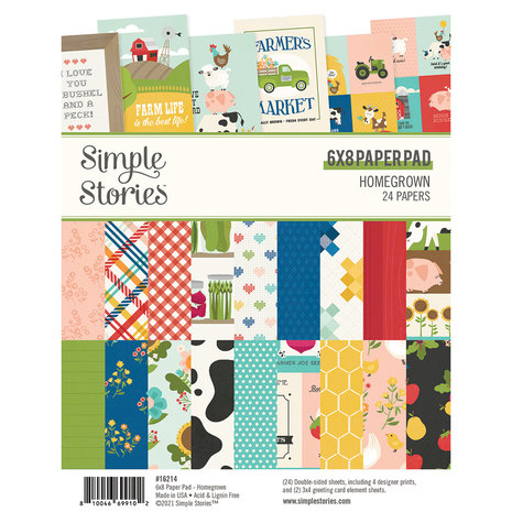 Simple Stories Homegrown 6x8 Inch Paper Pad (16214) (DISCONTINUED) Simple Stories Homegrown 6x8 Inch Paper Pad (16214) (DISCONTINUED)