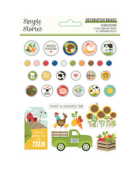 Simple Stories Homegrown Decorative Brads (16220) (DISCONTINUED)