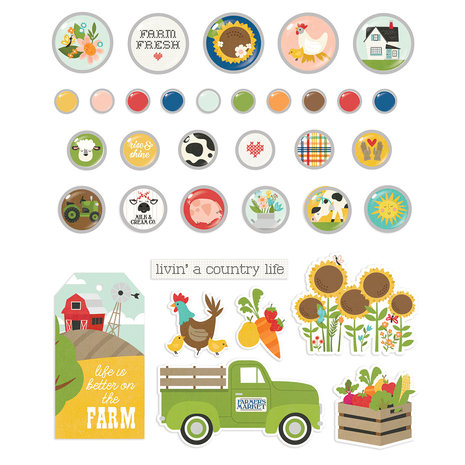 Simple Stories Homegrown Decorative Brads (16220) (DISCONTINUED)