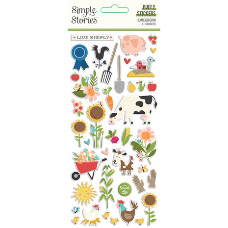 Simple Stories Homegrown Puffy Stickers (16219) (OUTLET)