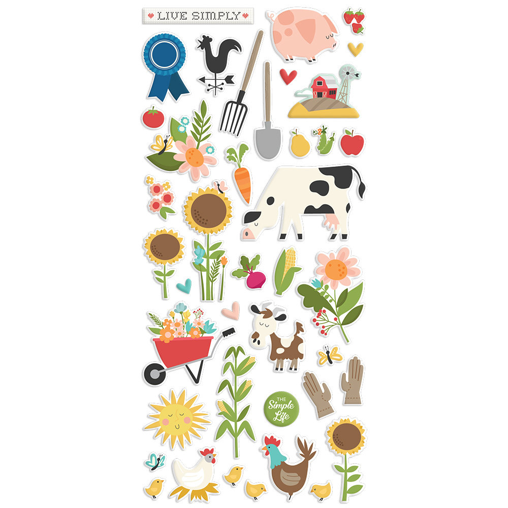 Simple Stories Homegrown Puffy Stickers (16219) (OUTLET)